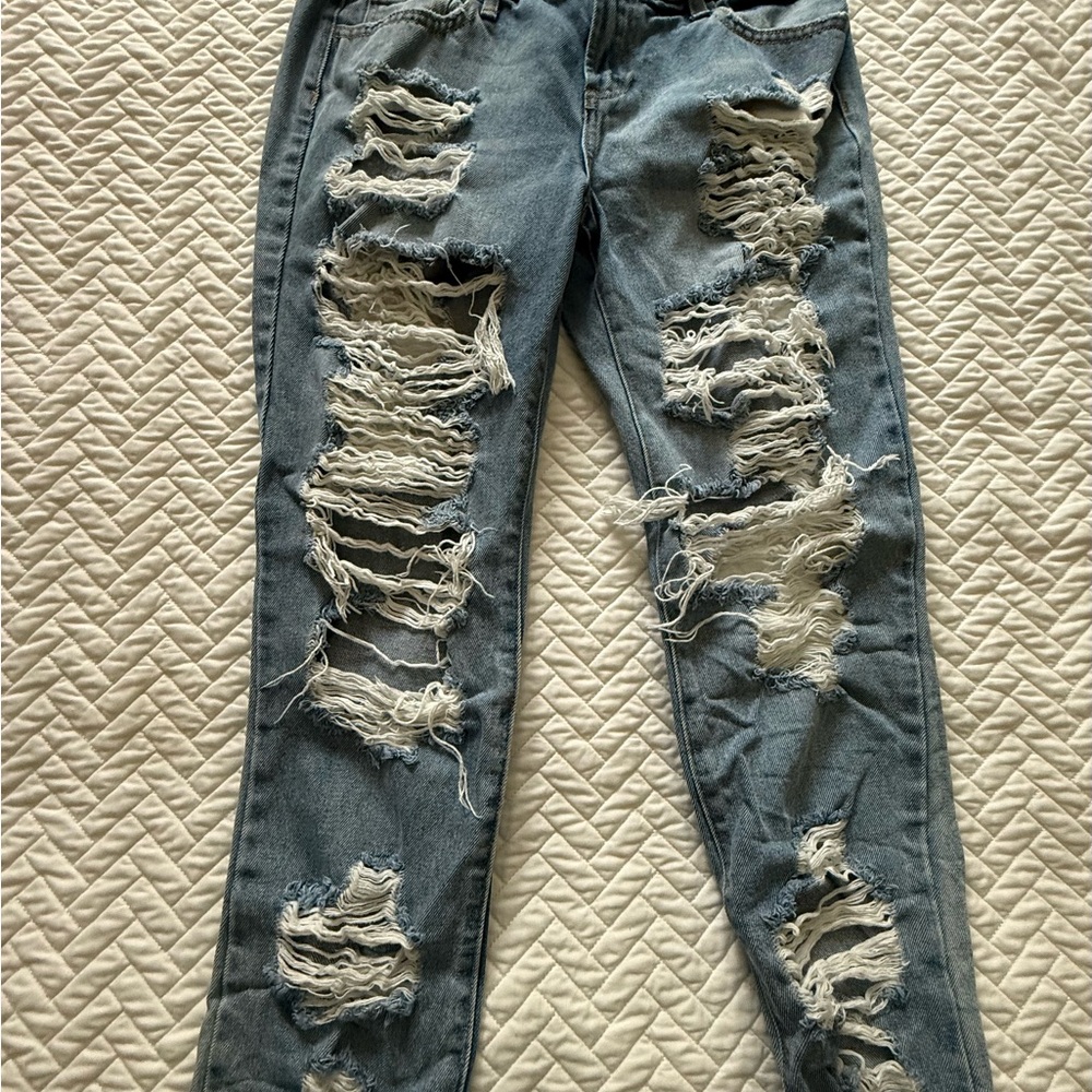 Cello Ripped Blue Skinny Jeans